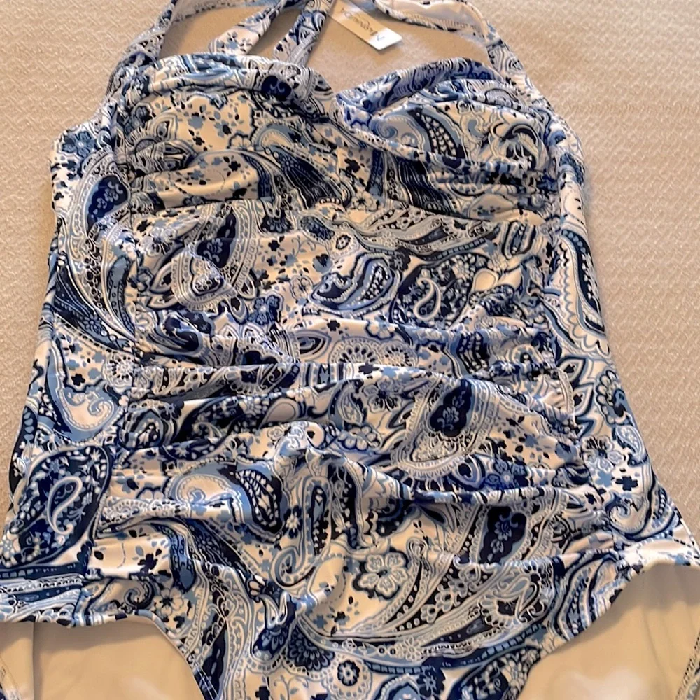 Halter Paisley One Piece Swimsuit - Picture 6 of 13